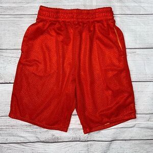 Athletic works youth boys L 10-12 orange athletic shorts w/pockets